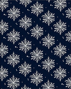 White Snowflake Stars Navy Rug