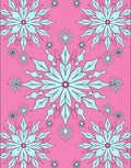 Pink Aqua Snowflake Medallion Rug
