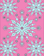 Pink Aqua Snowflake Medallion Rug
