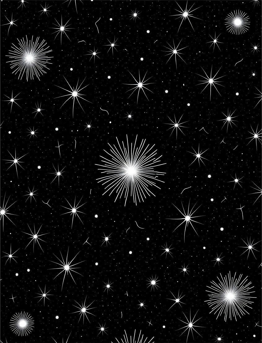 Sparkling Starry Night Pattern Rug