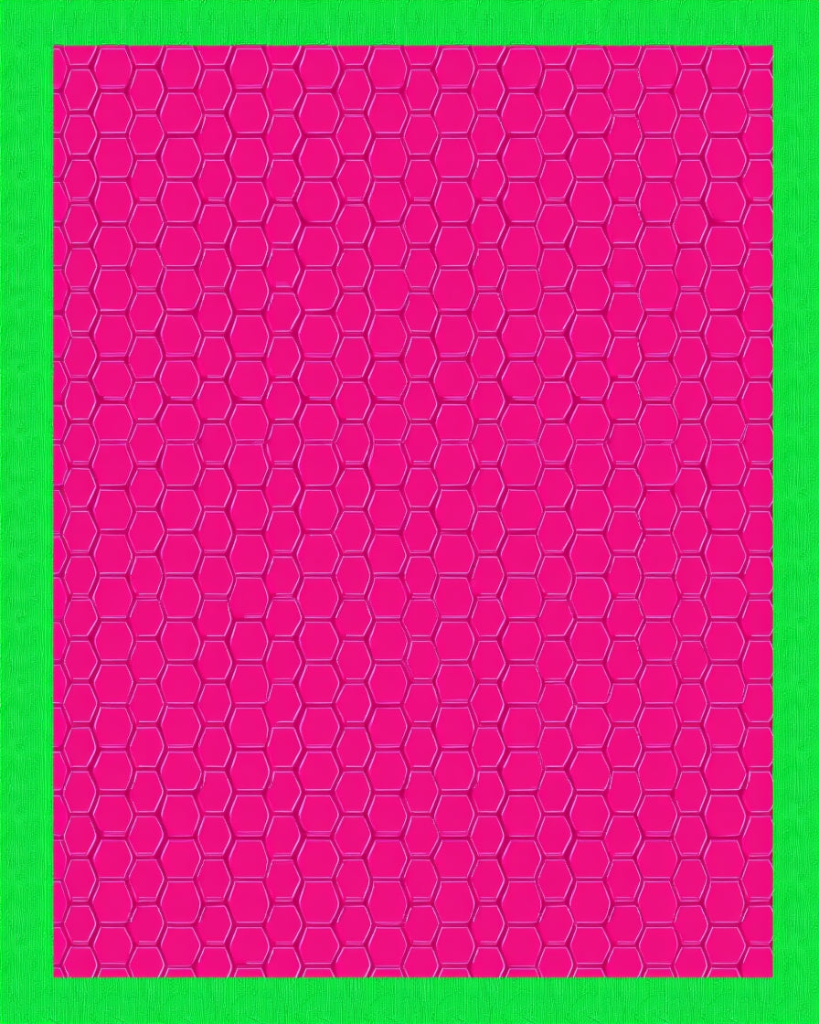 Vibrant Pink Hexagonal Geometric Pattern Rug