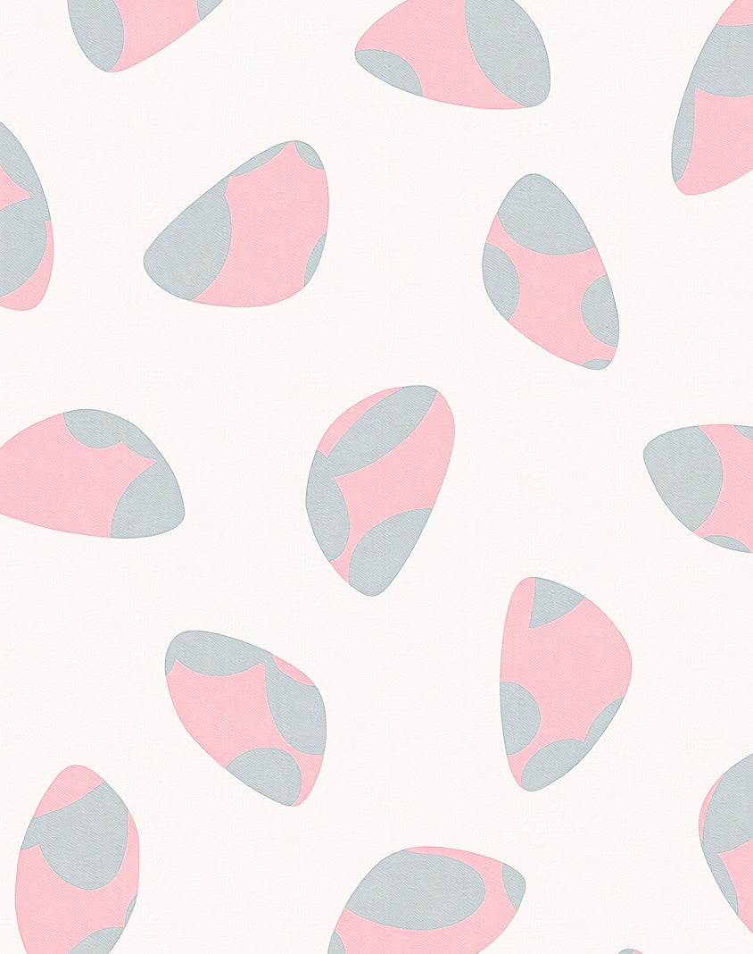 Soft Pink Blue Abstract Shapes Rug