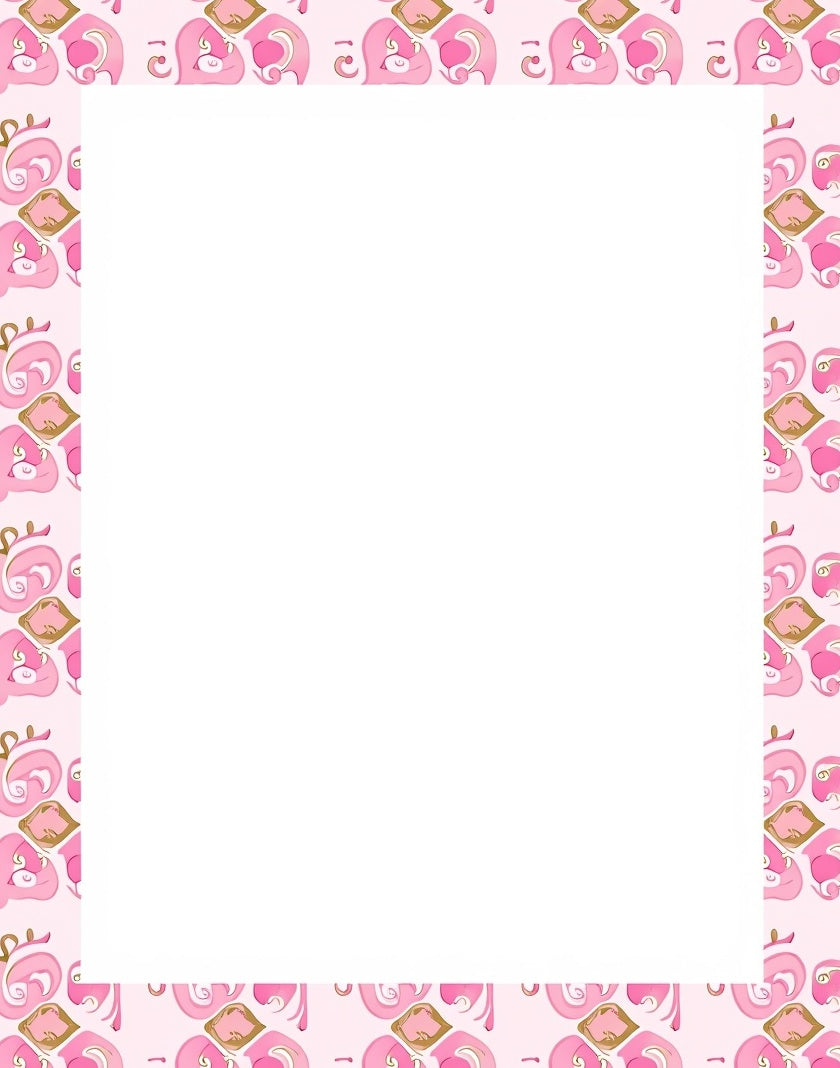Whimsical Pink Abstract Pattern Rug