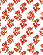 Red Floral Patterned Abstract Rug