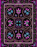 Pink Teal Floral Swirl Pattern Rug