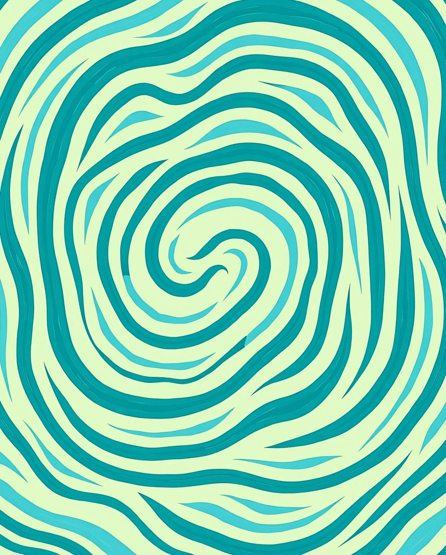 Teal Wavy Swirl Pattern Rug
