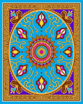 Vibrant Floral Medallion Geometric Design Rich Rug