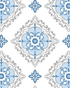 Blue Floral Mandala Pattern Rug
