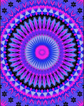 Vibrant Pink Blue Floral Mandala Rug