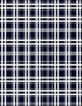 Classic White Navy Plaid Pattern Rug