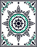 Mint Green Black Sunburst Design Rug