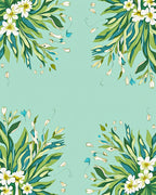 Whimsical Floral Leaf Pattern Rug