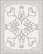 Sophisticated Grey Swirl Border Pattern Rug
