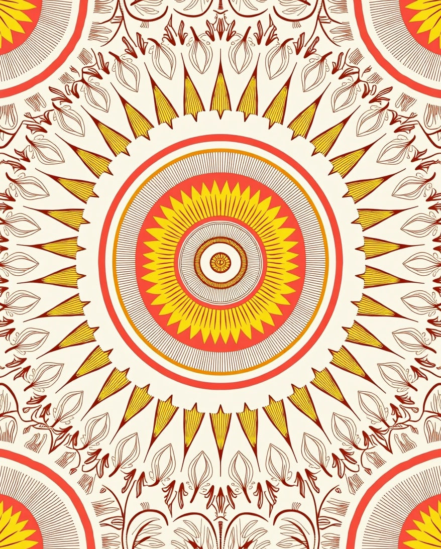 Sunburst Mandala Floral Pattern Rug