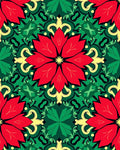 Vibrant Red Floral Emerald Medallion Rug