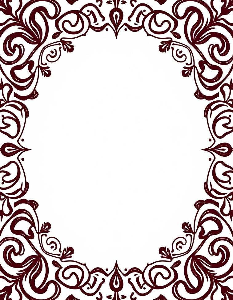 Ornate Swirl Botanical Frame Rug