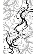 Abstract Black Swirls Grey Lines Rug