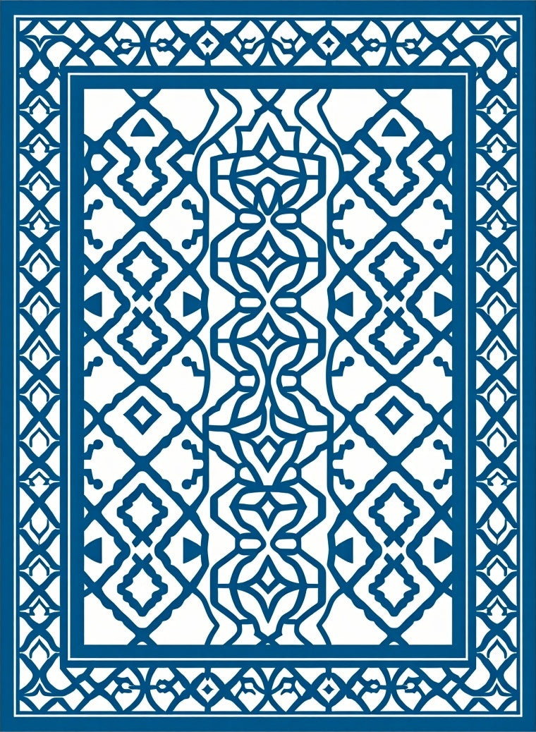 Intricate Lattice Geometric Design Rug
