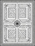 Abstract Geometric Maze Line Art Rug