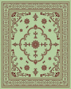Ornate Swirl Floral Border Design Rug
