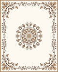 Brown floral mandala and border design Rug