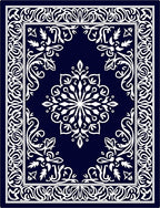 Intricate Floral Mandalas Bordered Rug