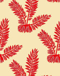 Red Leaf Patterned Modern Design Rug