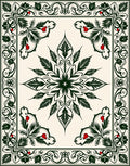 Elegant Floral Swirl Red Accent Rug