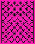 Vibrant Pink Lattice Patterned Rug