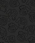 Subtle Black Floral Abstract Design Rug