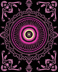 Vibrant Pink Yellow Radial Pattern Rug