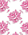 Whimsical Pink Floral Heart Motif Rug
