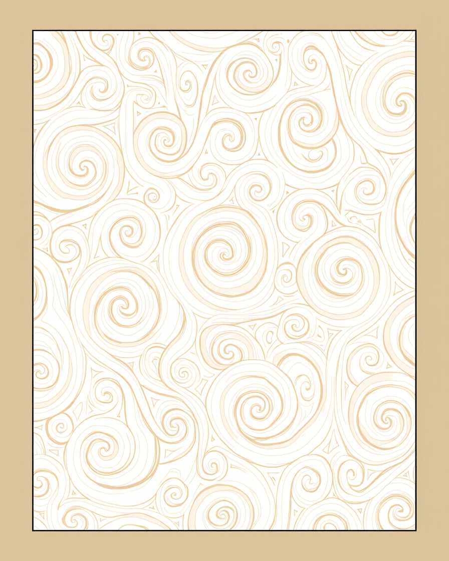 Cream Swirls Tangential Triangles Rug