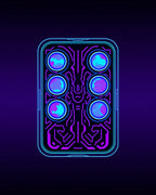 Futuristic Circuit Board Design Rug