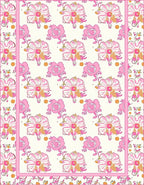 Whimsical Pink Floral Pattern Rug