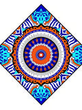 Vibrant Geometric Mandala Diamond Pattern Rug