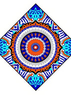 Vibrant Geometric Mandala Diamond Pattern Rug