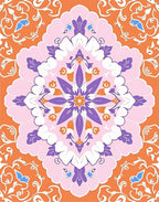Ornate Floral Mandala Inspired Rug