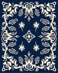 Navy Floral Classic Art Deco Rug