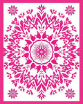 Vibrant Pink Mandala Floral Design Rug