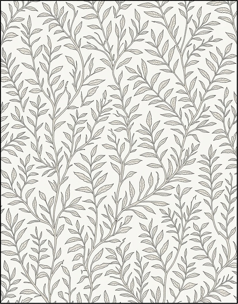 Delicate Vine Botanical Pattern Rug