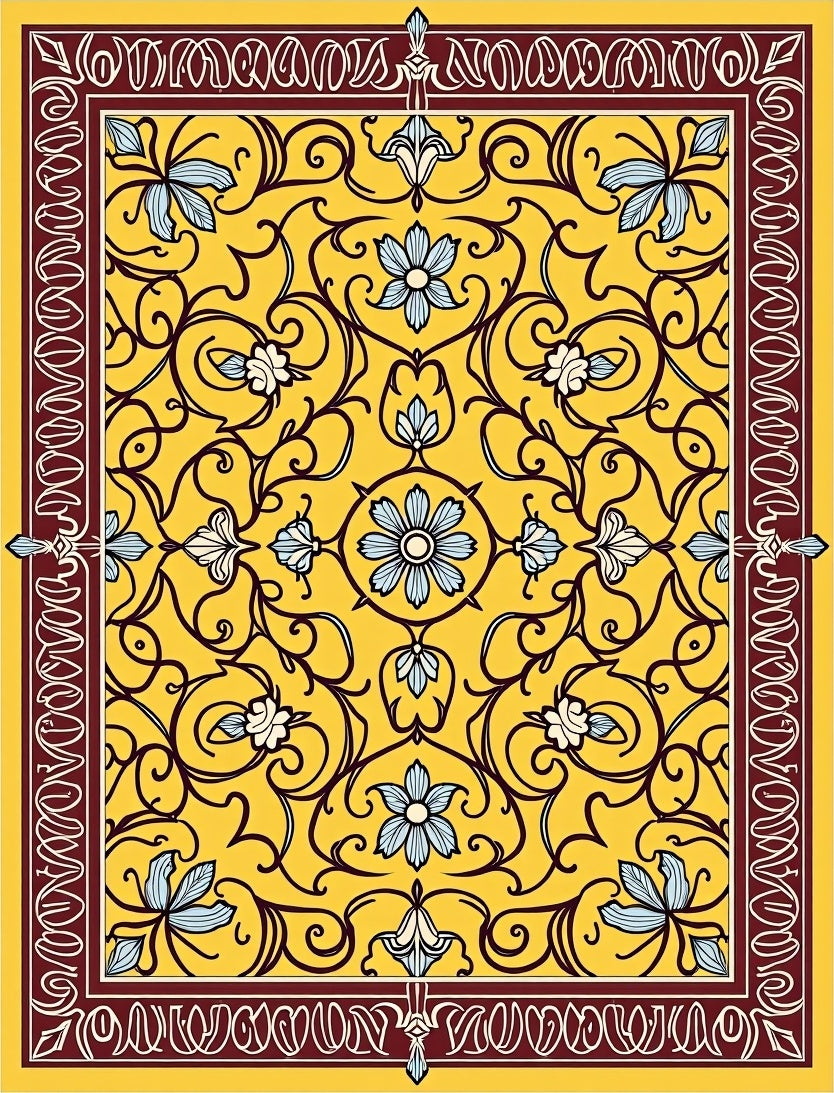 Sunny Floral Vine Decorative Rug