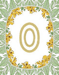 Golden Floral Oval Border Pattern Rug