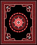 Intricate Red Floral Mandala Patterned Rug