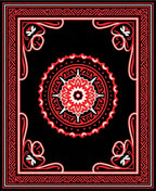 Intricate Red Floral Mandala Patterned Rug