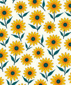 Bold Yellow Daisy Floral Pattern Rug