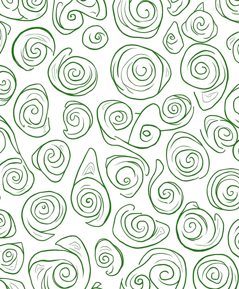 Green Swirling Shell Abstract Rug
