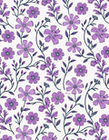 Purple Blossoms With Vines Pattern Rug