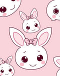 Kawaii Bunny Faces Pattern Design Rug