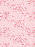 Soft Pink Floral Swirl Pattern Rug